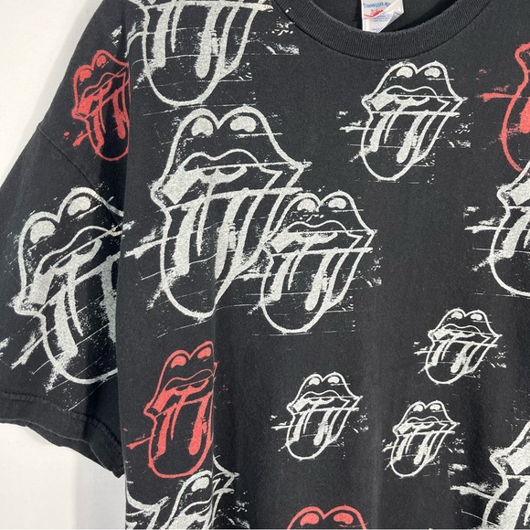 Vintage 2005 The Rolling Stones Tongue Logo AOP All Over Print Graphic T-Shirt - Picture 2 of 4